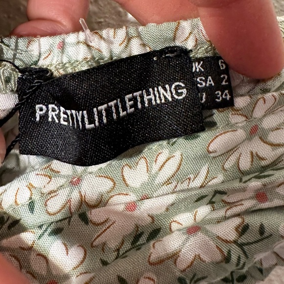 Nwt pretty little thing scrunched sexy maxi dress floral  print with slit size2 - Picture 9 of 17